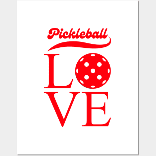 LOVE  Pickleball  , cute design for pickleball players to wear at games and tournaments, Retro style Posters and Art